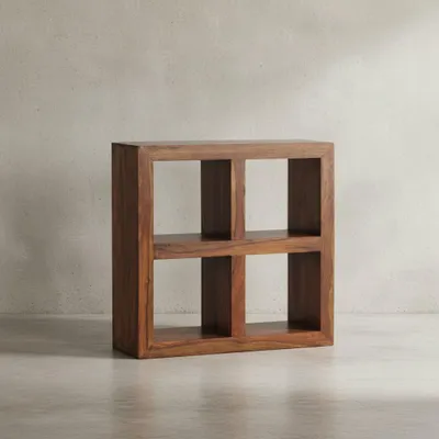 Produktbild von Sheesham Standregal: Massivholz, einzigartige Maserung, 4 Fächer. 82x34x82 cm | Kadima Design
