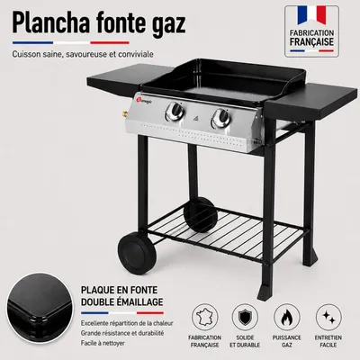 Image de Plancha à gaz 2 feux 5,3kW PAMPLUNA