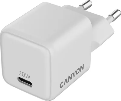 Produktbild von CANYON CU20C GaN 20W 1xPD EU-Wandladegerät Weiß