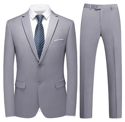 Obrázok produktu pre Súprava elegantných pánskych nohavíc a košele, strih slim fit, vhodná na formálne príležitosti