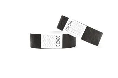 Produktbild von 200 tyvek armbänder schwarz, Eintrittsbänder