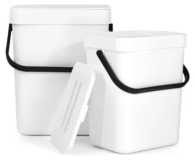 Immagine prodotto di Set di 2 contenitori per rifiuti organici da cucina con coperchio, da 5 litri e 3 litri