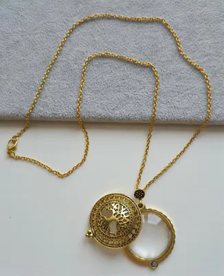Produktbild von Goldene Halskette Lupe Lupe Baum