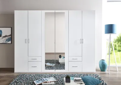 Produktbild von Drehtürenschrank >Freiburg< in WEISS - 270x208x58cm (BxHxT)