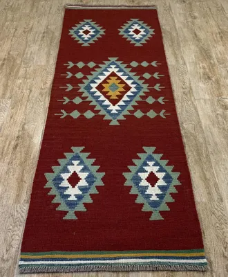 Produktbild von Teppich KELIM ORIGINAL | Farbe: Multi; Größe: 67x203 cm | strapazierfähig und leicht zu reinigen | Wohnzimmer | Schlafzimmer
