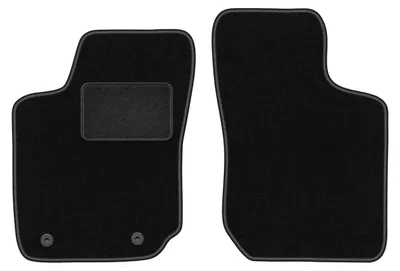 Produktbild von Velours-Fußmatten Vorne passend für Opel Corsa B (Schrägheck, Bj. 1993-2001) –  schwarz, passgenau, mit Befestigungen set 2 Stk. - STANDARD