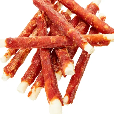 Produktbild von SnackOMio Hundesnack, knusprige Kaustange, Entenbrustfilet, getreidefrei, 200g