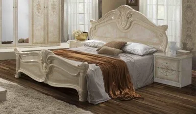 Produktbild von Barock Doppelbett Amalfi 180x200 cm in Beige / Gold