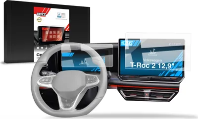 Image de Film céramique 2 en 1 pour écran d'affichage automobile Volkswagen T-Roc 2 12,9" (2025-2026), Grizz Protector
