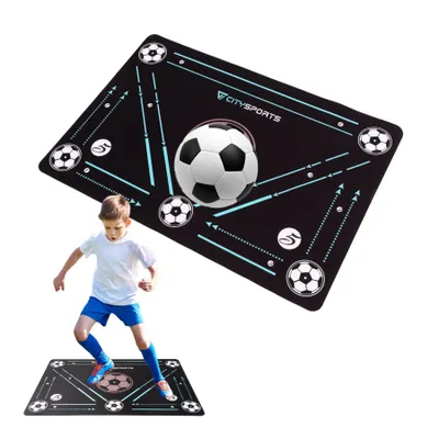 Produktbild von Fußball-Trainingsmatte 60 x 90 cm Fußball-Fußarbeitsmatte Verdickt, rutschfest, kratzfest, Fußballtraining, Ballkontrolltraining