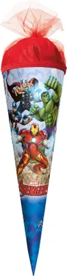 Produktbild von ROTH Geschenk-Schultüte klein Marvel Avengers 35 cm rund Tüllverschluss Zuckertüte Schulanfang