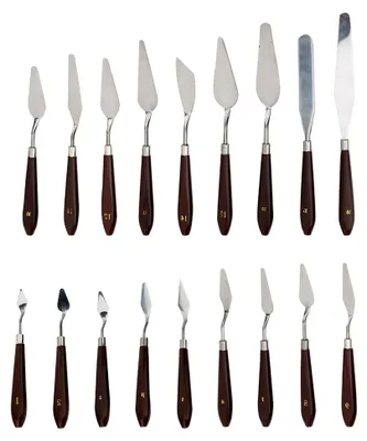 Produktbild von 18-teiliges Palettenmesser-Set aus Edelstahl mit Kunststoffgriff