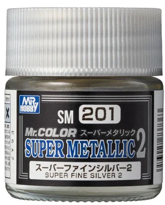 Produktbild von Mr Hobby - Gunze SM-201 - Super Metallic Colors II (10 ml) Super Fine Silver II