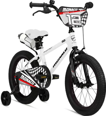 Produktbild von Bergsteiger Monaco 12 Zoll Kinderfahrrad, geeignet für 3 und 4 Jahre, BMX, Stützräder, Rücktrittbremse, Trinkflasche, Kettenschutz