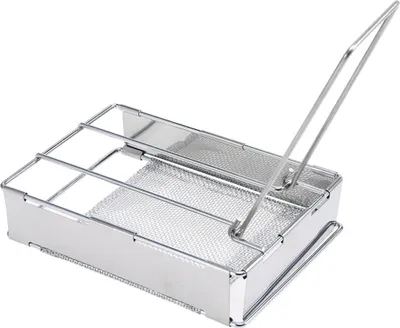 Produktbild von Faltbare Toasterplatte aus rostfreiem Stahl Tragbarer Outdoor-Campingbrot-Toastergrill