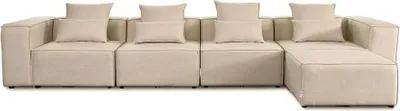 Produktbild von HOME DELUXE - Sofa VERONA - Beige, Größe: XL - ca. 414 x 70 x 207 cm, Sitzhöhe: 46 cm, Sitztiefe: 80 cm, inkl. Kissen I Modulares Sofa Modulsofa Ecksofa Wohnlandschaft