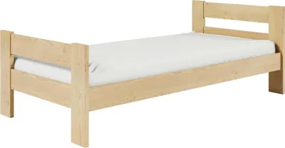 Produktbild von FURNLUX Kinder Einzelbett Hugo Grau 90x200cm / Hauptfarbe: Beige / Abmessungen: 99 x 71 x 204 cm
