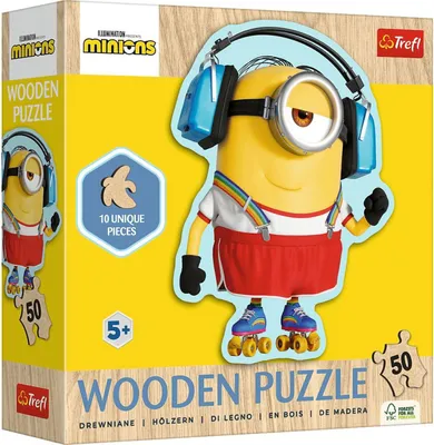 Obrázek produktu pro Puzzle konturowe Szalony Minionek drewniane 50 elementów Trefl
