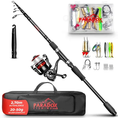 Immagine prodotto di Kit completo per la pesca a  con canna telescopica, mulinello e accessori