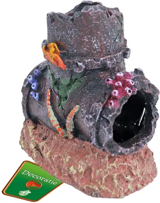 Productafbeelding van De Boon Gezonken buis aquarium ornament 11 cm | schuilplaats voor vissen