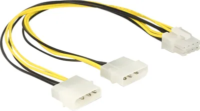 Image de DELOCK Stromkabel Molex 2x4Pin -> EPS 8Pin St/St 30cm