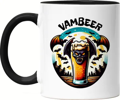 Produktbild von Vambeer Tasse schwarz Halloween Vampir Bier Fledermaus Deko für Hausparty und Büro