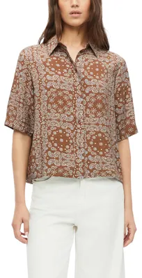Produktbild von s.Oliver Damen Bluse – Relaxed Fit, All-Over-Print, Viskosemix