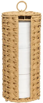 Image de Porte-rouleaux de papier toilette autoportant pour 3 rouleaux, avec couvercle