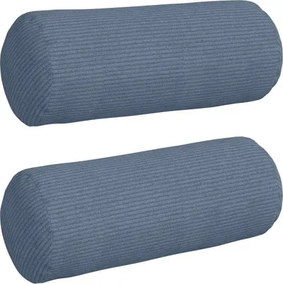Zdjęcie produktu dla vidaXL Poduszka Bolster 2 sztuki niebieska Ø 15 x 40 cm tkanina sztruksowa