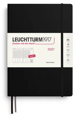 Produktbild von LEUCHTTURM1917 Wochenplaner 2027 Composition (B5) - Englisch, Schwarz, 254 x 178