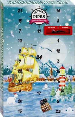 Produktbild von Malaco Skipper's Pipes Lakritz Adventskalender 452g 24 Stück