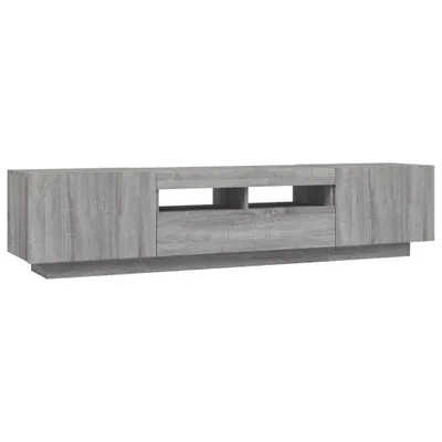 Produktbild von 2-tlg. TV-Schrank-Set LED-Leuchten Grau Sonoma Holzwerkstoff