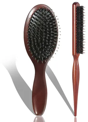Immagine prodotto di Set di 2 spazzole naturali per capelli di cinghiale, ideali per la cura dei capelli