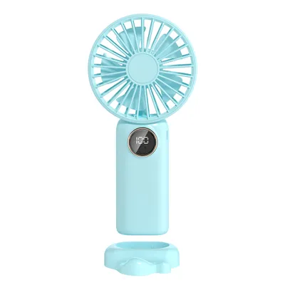 Obrázok produktu pre Mini prenosný ručný ventilátor - 5 rýchlostí, tichý, napájaný z USB a batérie, odnímateľná mriežka, pre deti, ženy, na cesty, do kancelárie a domácnosti