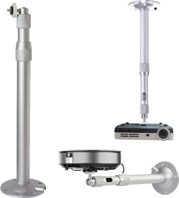 A collage of different projector mounts and projectors.