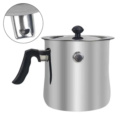 Produktbild von 2,5L Milch- und Wachstopf mit Deckel, Edelstahl-Doppelwand, Induktionsgeeignet, Gas- & Elektroherd, Vielseitig zum Kochen & Schmelzen