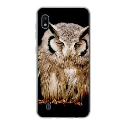 Produktbild von MuchoWow® Handyhülle Schutzhülle Hülle für Samsung Galaxy A10 Eule - Vogel - Schwarz Silikon Softcase Handy Hülle - Schutzhülle