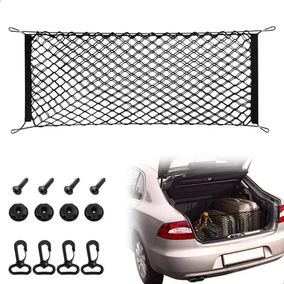 Produktbild von Gepäcknetz Kofferraumnetz Laderaumnetz - Doppellagig - 110 x 40 cm - Elastisch - Für Auto, SUV und Anhänger