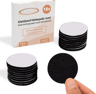 Obrázok produktu pre ECENCE 18x samolepiaci suchý zips, okrúhle samolepiace podložky na suchý zips na steny, podlahu