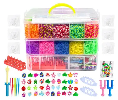 Loom-Band-Set mit 15.000 Bändern, Webrahmen und Haken