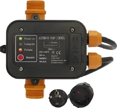 Produktbild von CHM GmbH® Automatischer Druckschalter EPC-1O  für Gartenpumpe max. 1,1 Kw mit Trocklaufschutz, Druckwächter, Pumpensteuerung
