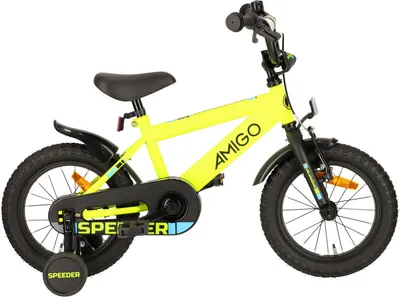 Produktbild von AMIGO Kinderfahrräder Jungen Speeder 14 Zoll Jungen Rücktrittbremse Gelb/Schwarz