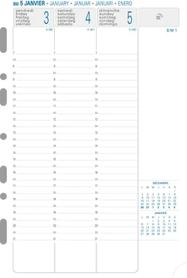 Produktbild von Timer-Einlagen 21 Kalender 1 Woche 2 Seiten senkrecht 2025