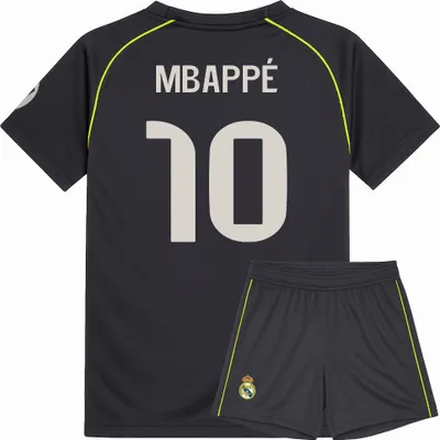 Produktbild von Real Madrid Fußball Trikot Set Mbappe Auswärts - 2025-2026 - Kind - 140