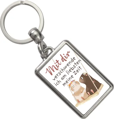 Produktbild von Meerschweinchen Schlüsselanhänger mit Spruch Zeit mit dir verschwenden