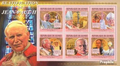Produktbild von Briefmarken Guinea 2011 Mi 8381-8386 Kleinbogen (kompl. Ausgabe) postfrisch Seligsprechung Papst Johannes Paul II
