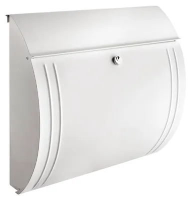 Produktbild von Eleganter Briefkasten Modena aus verzinkten Stahl | 15,3 Liter, HxBxT 33,5x36x12,7cm | Einwurföffnung 32,5x33cm | Weiß