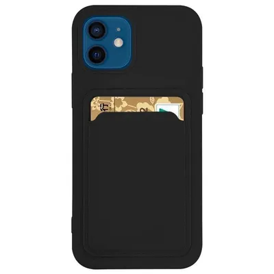 Produktbild von HQWear Silikonhlle mit Kartenfach fr Samsung Galaxy A42 5G, Schwarz