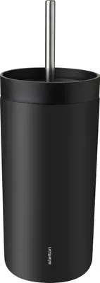 Produktbild von Stelton To Go Sip Thermobecher mit Strohhalm 0.4 l. soft black