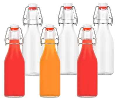 Image de Bouteilles en verre avec bouchon à clip - Lot de 6, étiquettes inscriptibles